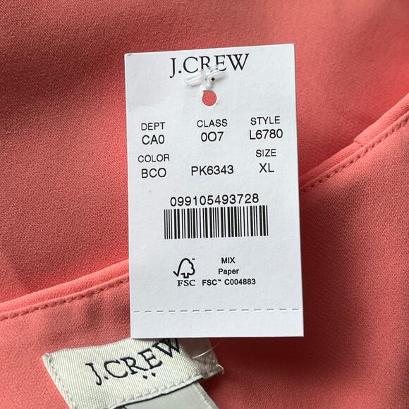 NWT! J. Crew Peach Tank Top Size XL - Picture 2 of 13